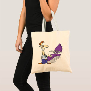 Funny Male Dentist and Purple Dental Chair Tote Bag