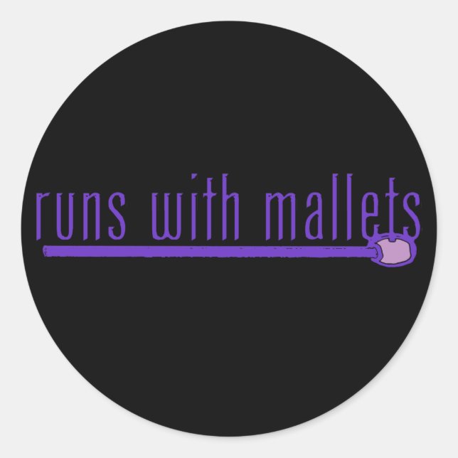 Funny Mallet Classic Round Sticker (Front)