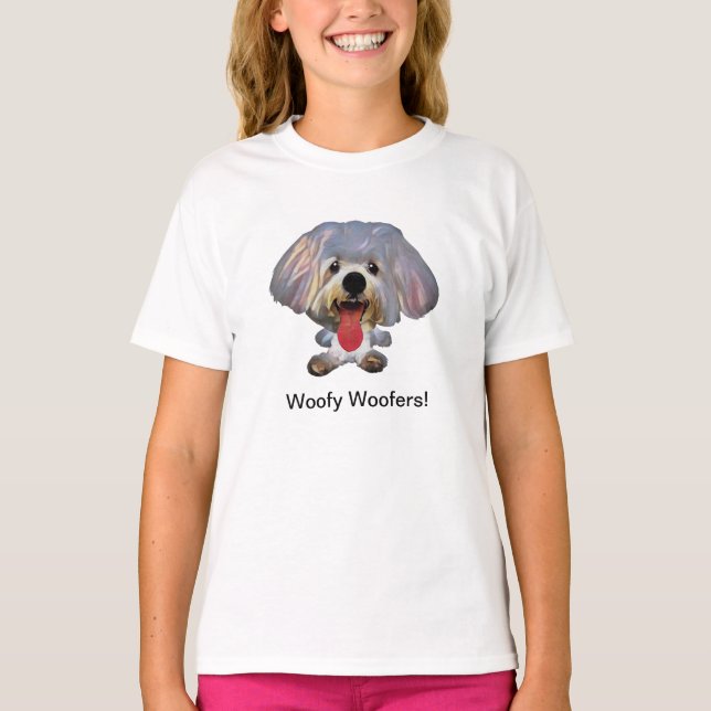 Funny Maltese Dog Girls T-Shirt (Front)
