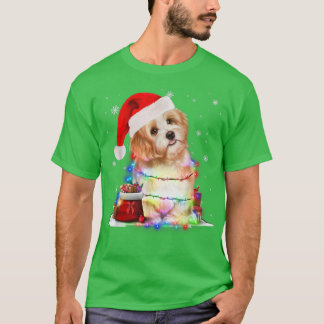 Funny Maltese Dog Tree Christmas Lights Xmas Pajam T-Shirt