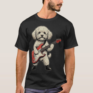 Funny Maltipoo Playing Electric Guitar Vintage T-Shirt
