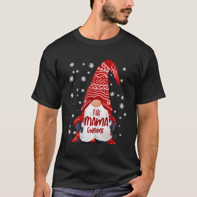 Funny Mama Gnome Family Matching Christmas Gift Pa T-Shirt (Front)