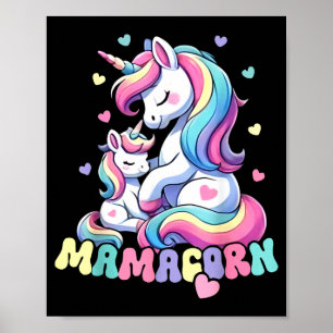 Funny mamacorn costume mothers day unicorn mom poster