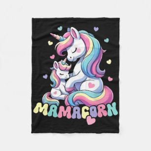 Funny Mamacorn Costume Mothers Day Unicorn Mum Wom Fleece Blanket