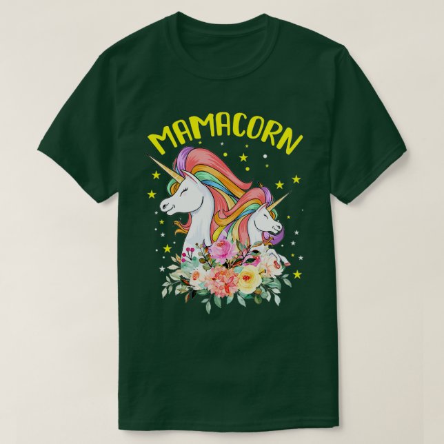 Funny Mamacorn Mama Unicorn Lovers  Mothers Day  T-Shirt (Design Front)