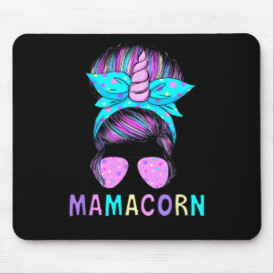 Funny Mamacorn Unicorn Messy Bun Mum Mother's Day  Mouse Pad