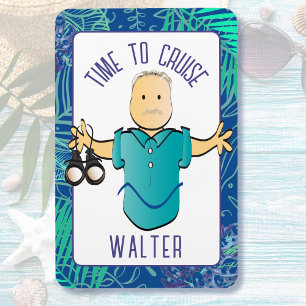 Funny Man Binoculars Cartoon for Him Cruise Door  Magnet