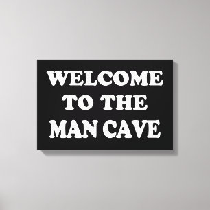 Funny Man Cave Wrapped Canvas