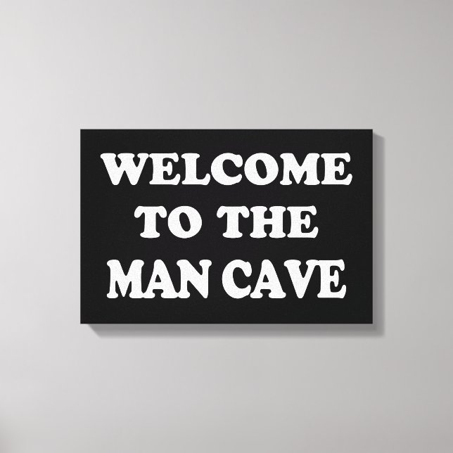 Funny Man Cave Wrapped Canvas (Front)