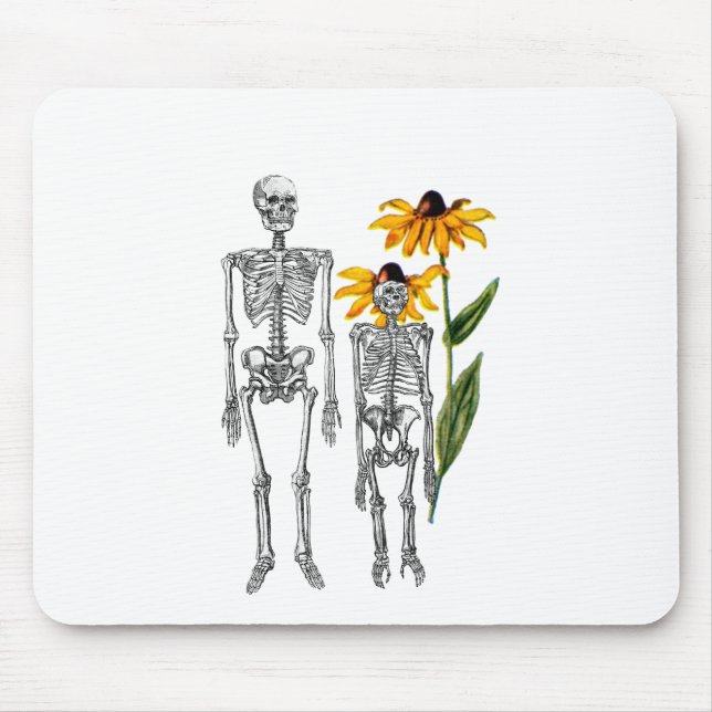 Funny Man Chimpanzee Skeleton Black Eyed Susan Mouse Pad (Front)