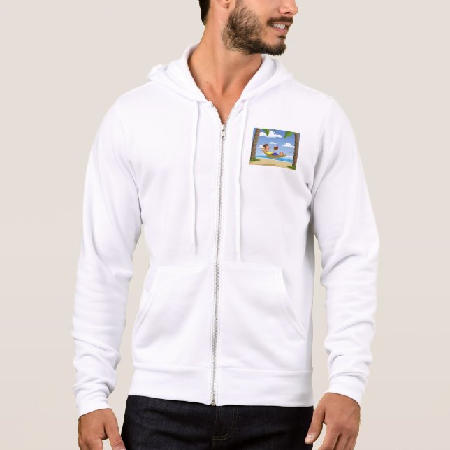 Funny Man Relaxing in Beach Hammock Hoodie (Front)
