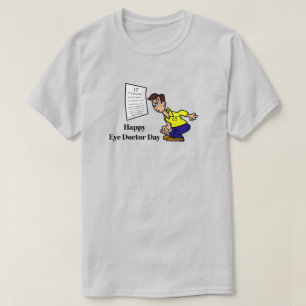 Funny Man Trying To Read Eye Chart T-Shirt
