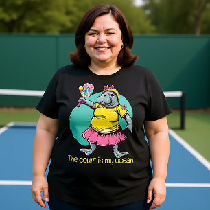 Funny Manatee Pickleball Plus Size T-Shirt