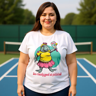 Funny Manatee Pickleball Plus Size T-Shirt