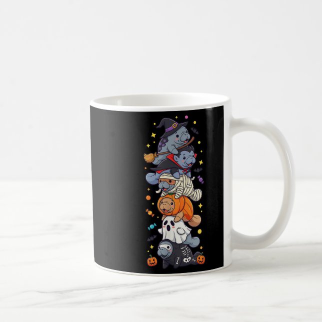 Funny Manatee Witch Vampire Ghost Halloween Kids M Coffee Mug (Right)