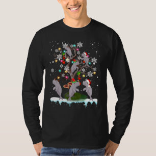 Funny Manatees On Christmas Tree Santa ELF Reindee T-Shirt