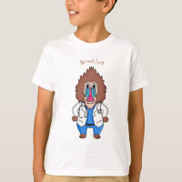 Funny mandrill doctor cartoon illustration