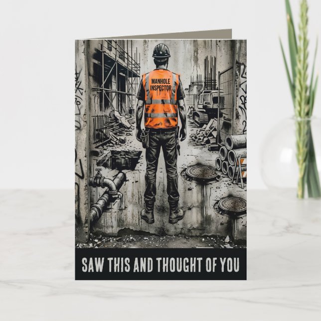 Funny Manhole Inspector Birthday Card For Men (Front)