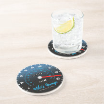 Funny Manly Car Odometer Speedometer Blue Glitter