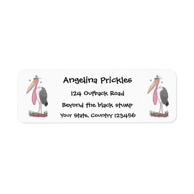 Funny marabou stork cartoon (Front)