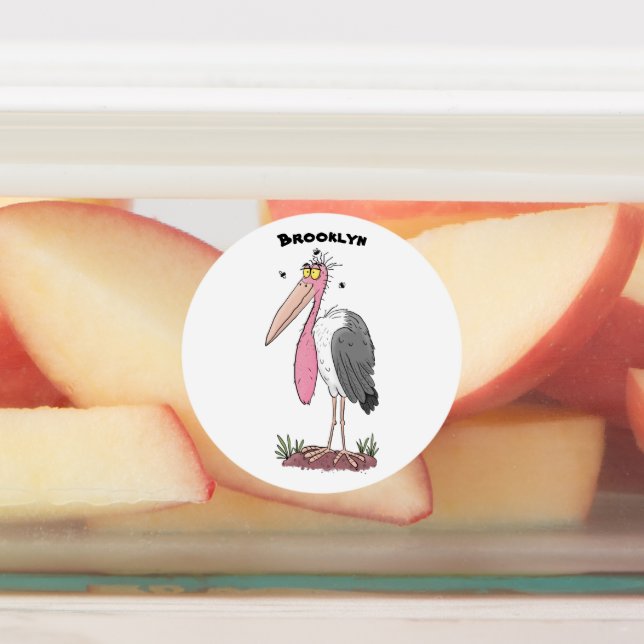 Funny marabou stork cartoon (Affixed)