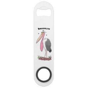 Funny marabou stork cartoon