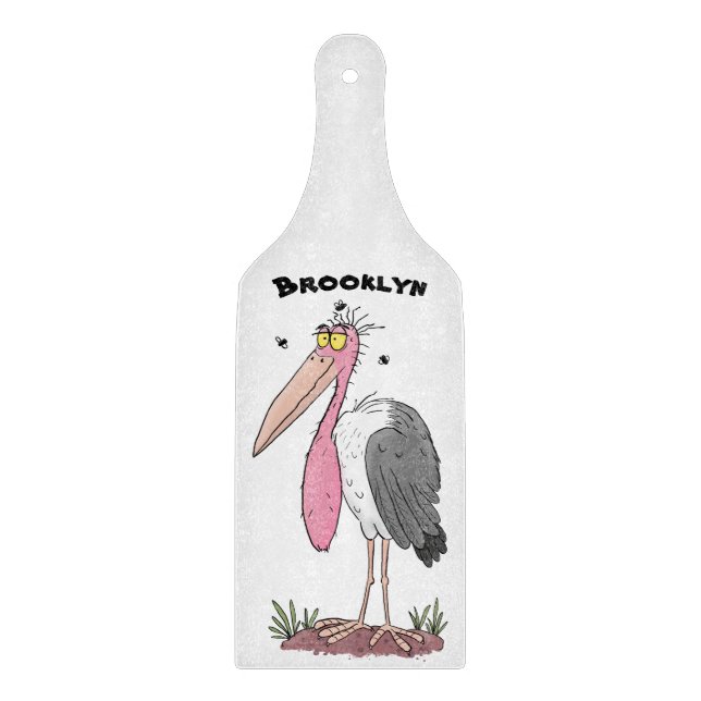 Funny marabou stork cartoon cutting board (Front)