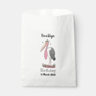 Funny marabou stork cartoon favour bags