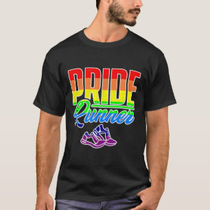 Funny marathon lesbian rainbow LGBT gay running T-Shirt