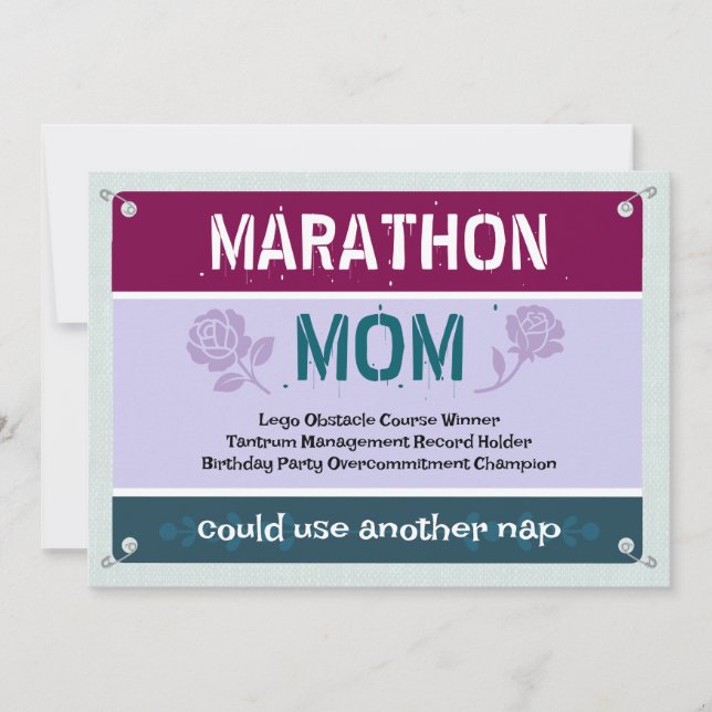 Funny Marathon Mum Could Use A Nap Mother's Day Card (Front)