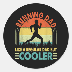 Funny Marathon Runner Father's Day  Classic Round Sticker