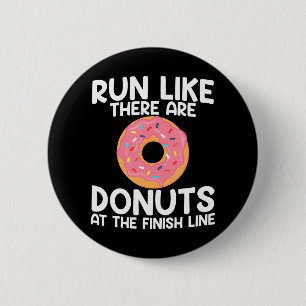 Funny Marathon Running Donut Half Marathon 6 Cm Round Badge