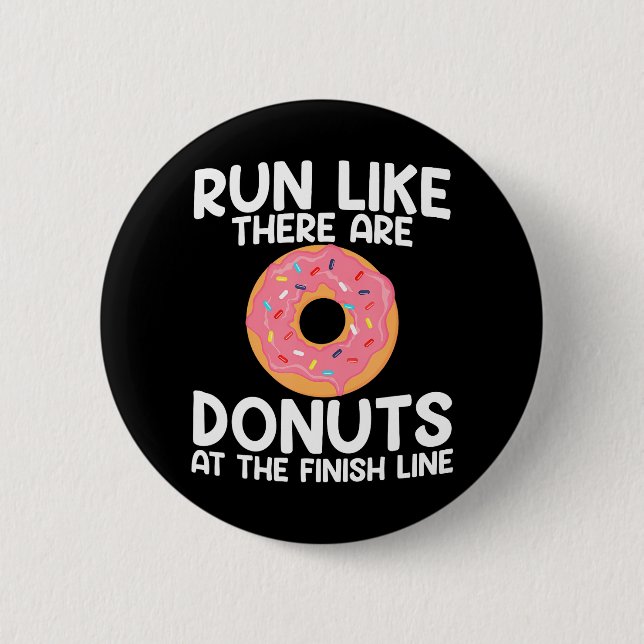 Funny Marathon Running Doughnut Half Marathon 6 Cm Round Badge (Front)