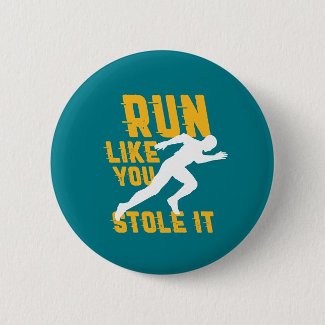 Funny Marathon Running Jogging Workout Exercise 6 Cm Round Badge (Front)