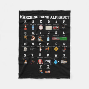 Funny Marching Band Alphabet Band Camp Student Cam Fleece Blanket