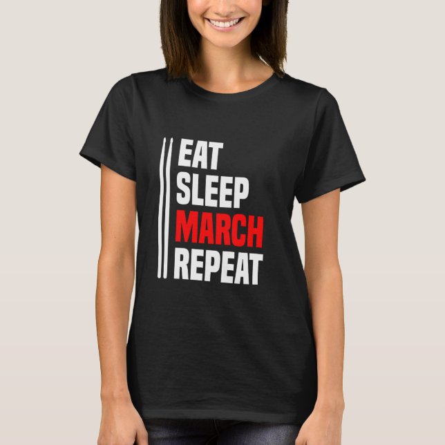 Funny Marching Band Drumline Drum Sticks T-Shirt (Front)