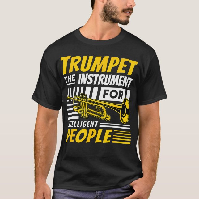 Funny Marching Band Jazz Trumpet Brass Player Humo T-Shirt (Front)