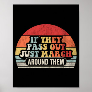 Funny Marching Band Retro Vintage Sunset Graphic Poster