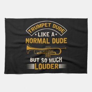 Funny Marching Band Trumpeter Humour Tea Towel