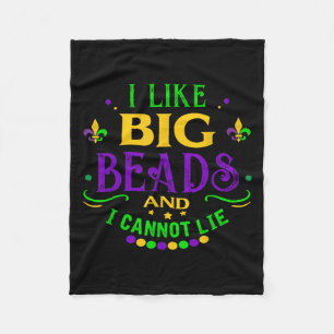 Funny Mardi Gras 2019 I Like Big Beads And Cannot Fleece Blanket