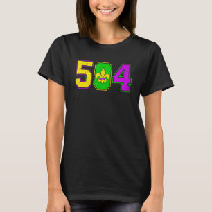 Funny Mardi Gras 504 Party Lover Festival Costume  T-Shirt