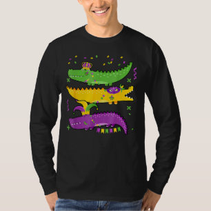 Funny Mardi Gras Alligator Fat Bead Tuesday For Ki T-Shirt