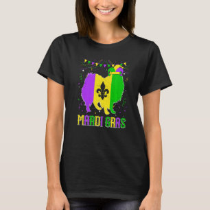 Funny Mardi Gras American Eskimo Dog Dad Mom Mardi T-Shirt