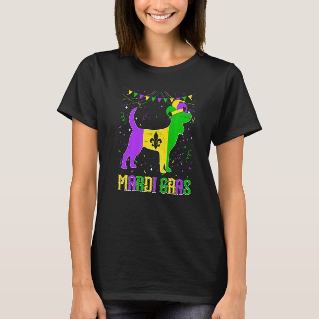 Funny Mardi Gras Beagle Dog Dad Mom Mardi Gras Pre T-Shirt (Front)