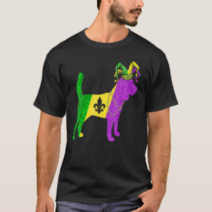 Funny Mardi Gras Beagle Dog Mardi Gras Hat Beads T-Shirt