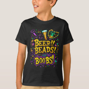 Funny Mardi Gras Beer Beads Breast New Orleans  T-Shirt