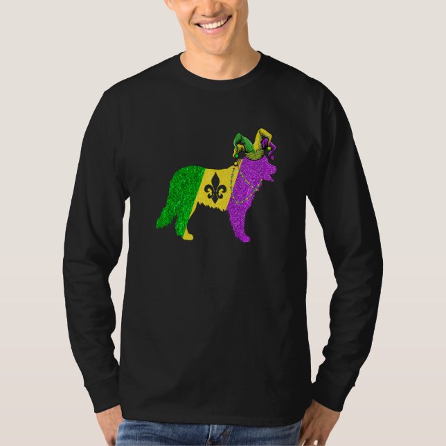 Funny Mardi Gras Bernese Mountain Dog Mardi Gras H T-Shirt (Front)