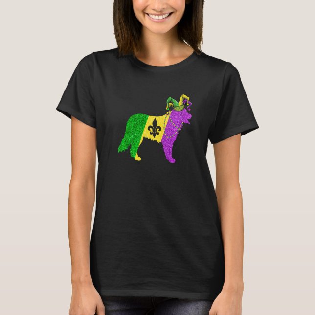 Funny Mardi Gras Bernese Mountain Dog Mardi Gras H T-Shirt (Front)
