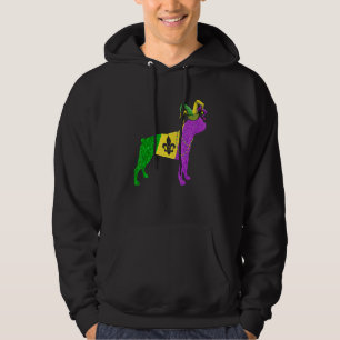 Funny Mardi Gras Boston Terrier Dog Mardi Gras Hat Hoodie