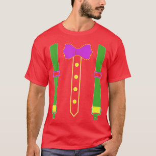 Funny Mardi Gras Bow Tie & Suspenders Matching Men T-Shirt